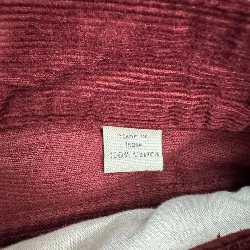 J.Crew Urban Slim Fit Corduroy Pants Mens 33x30 Maroon Red Cotton Flat Front